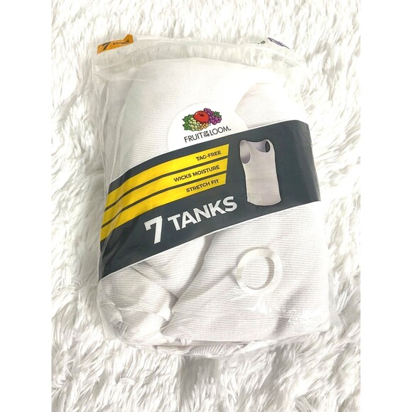 Fruit of the Loom Tank Top Undershirt Boys' White Cotton Size XL 18-20 6 Pack - Picture 2 of 8
